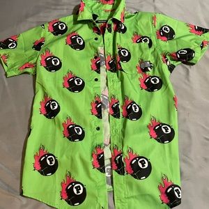 pink dolphin 8ball button up